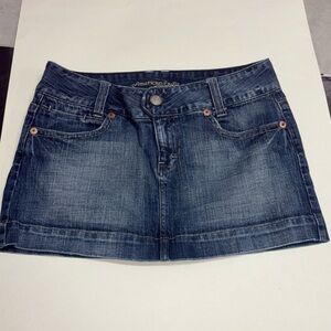 American Eagle Outfitters Blue Denim Low Rise Miniskirt VINTAGE